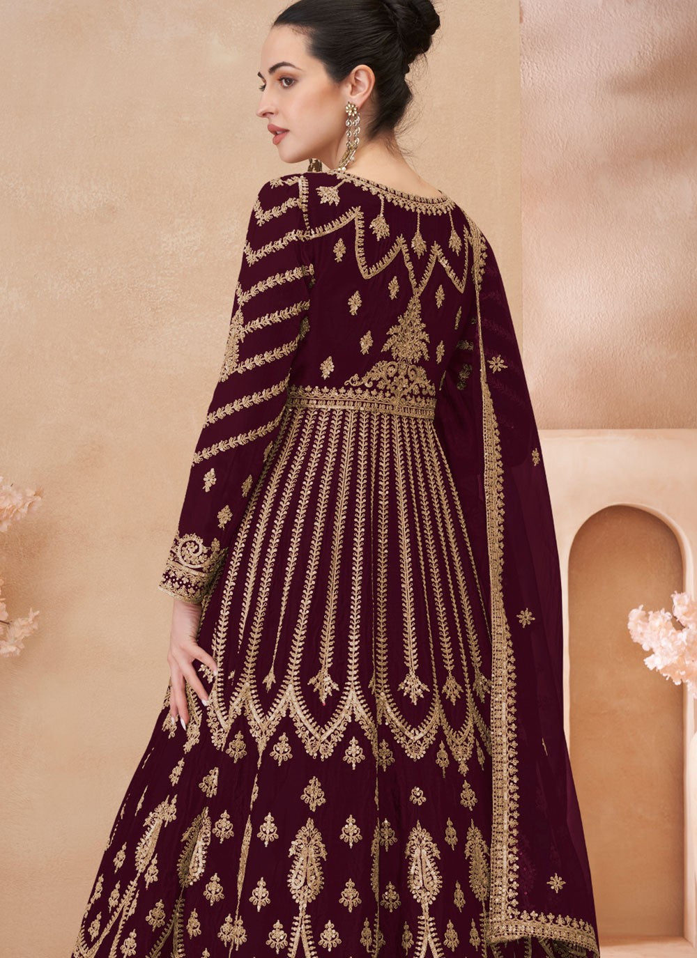 Embroidered Chinon Purple Lehenga Choli L3738