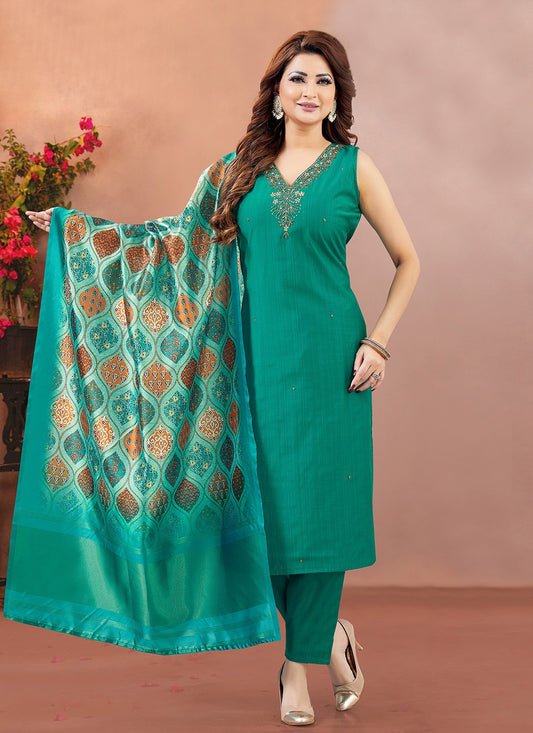 Pant Style Suit Embroidered Rama T8041