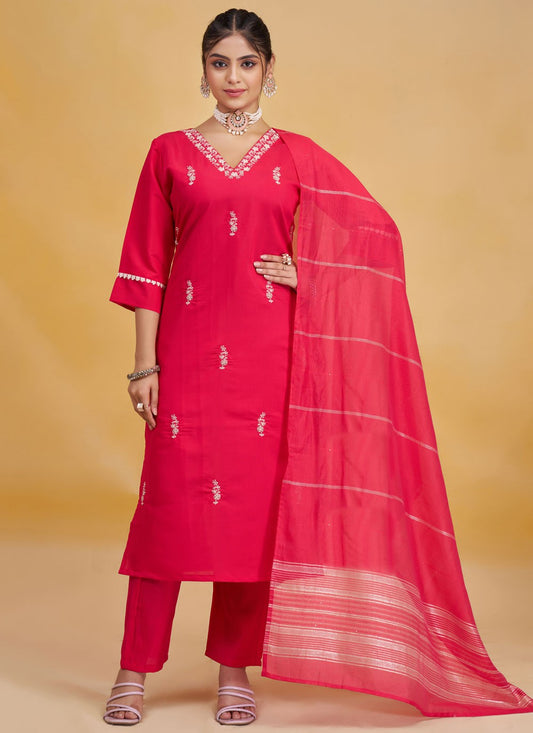 Beads Silk Pink Pant Style Suit T6579