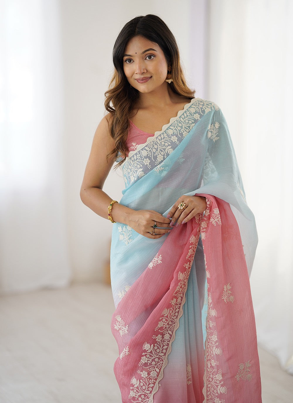 Rust Silk Classic Saree Embroidered S17819