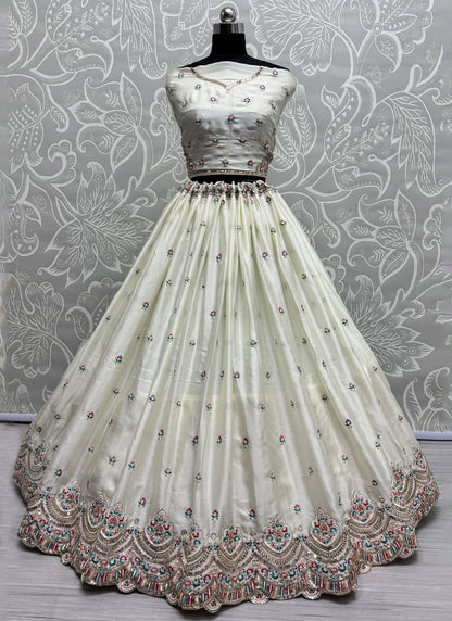 Embroidered Silk A - Line Lehenga - L2847