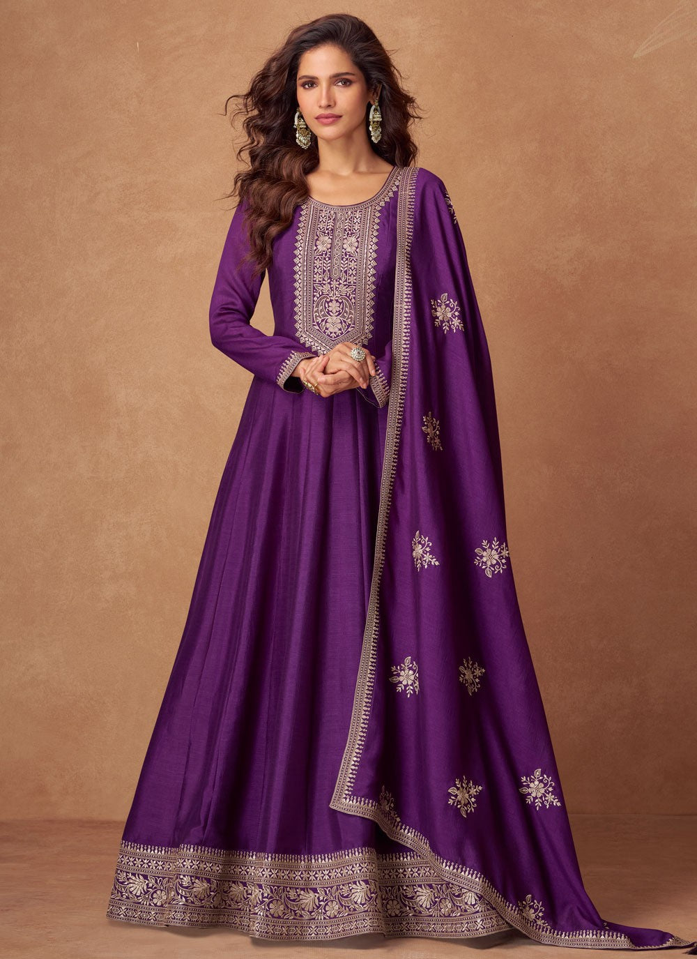Embroidered Silk Gown - G1933