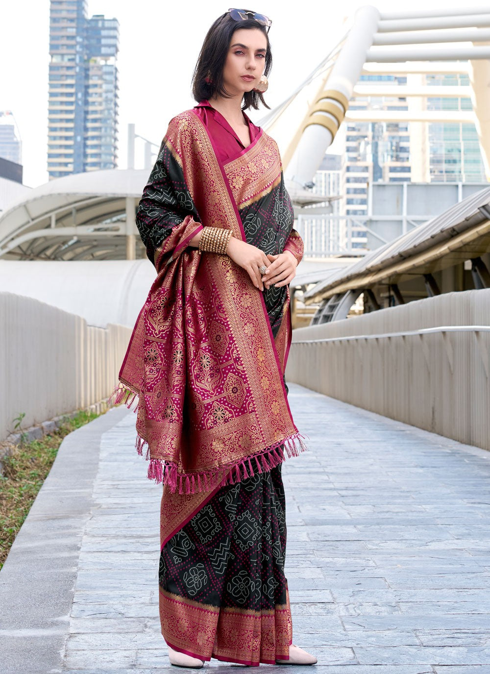 Multi Colour Silk Classic Saree Weaving Zari S18077