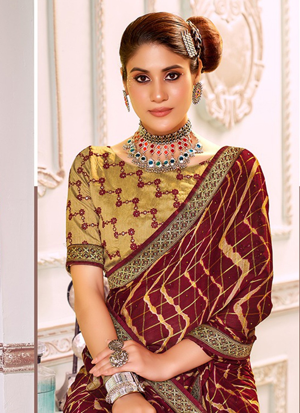 Classic Printed Silk Saree - S3189
