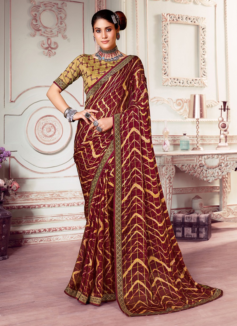 Classic Printed Silk Saree - S3189