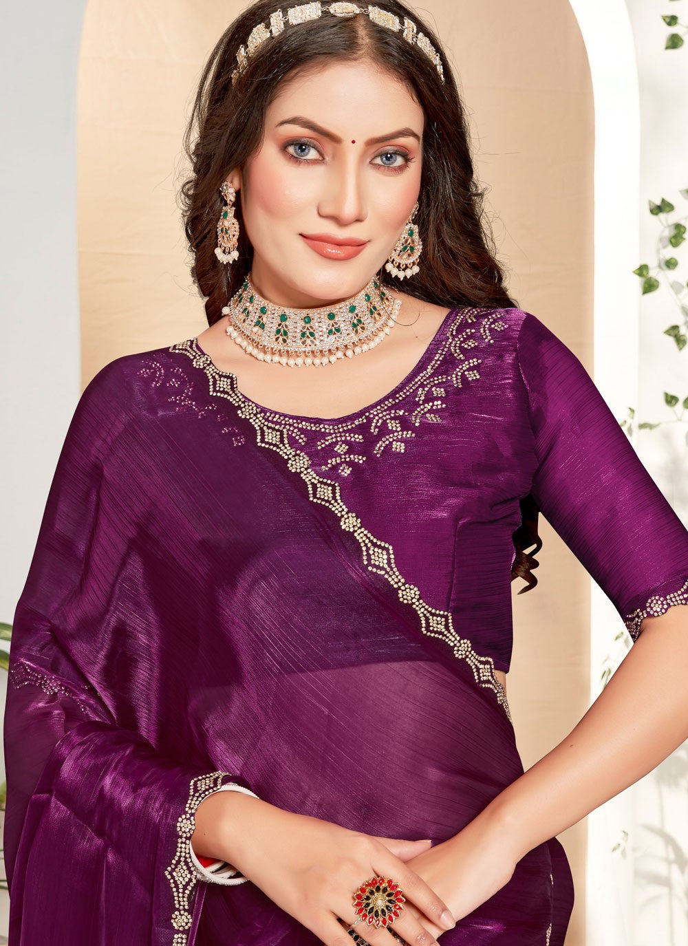 Classic Border Work Silk Saree - S7658