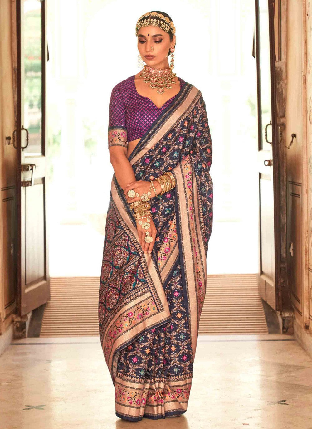 Classic Printed Silk Saree - S3851