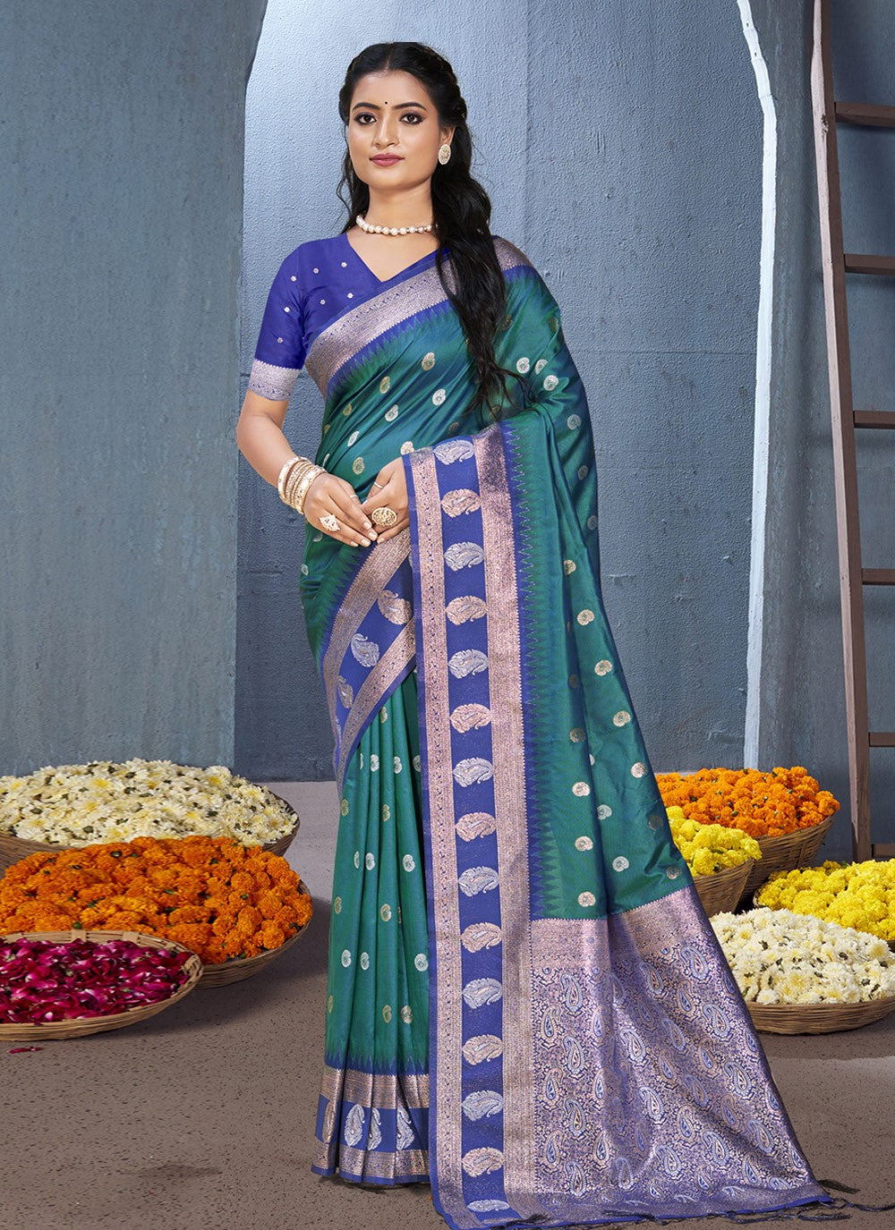 Classic Weaving Zari Silk Purple Saree - S11058