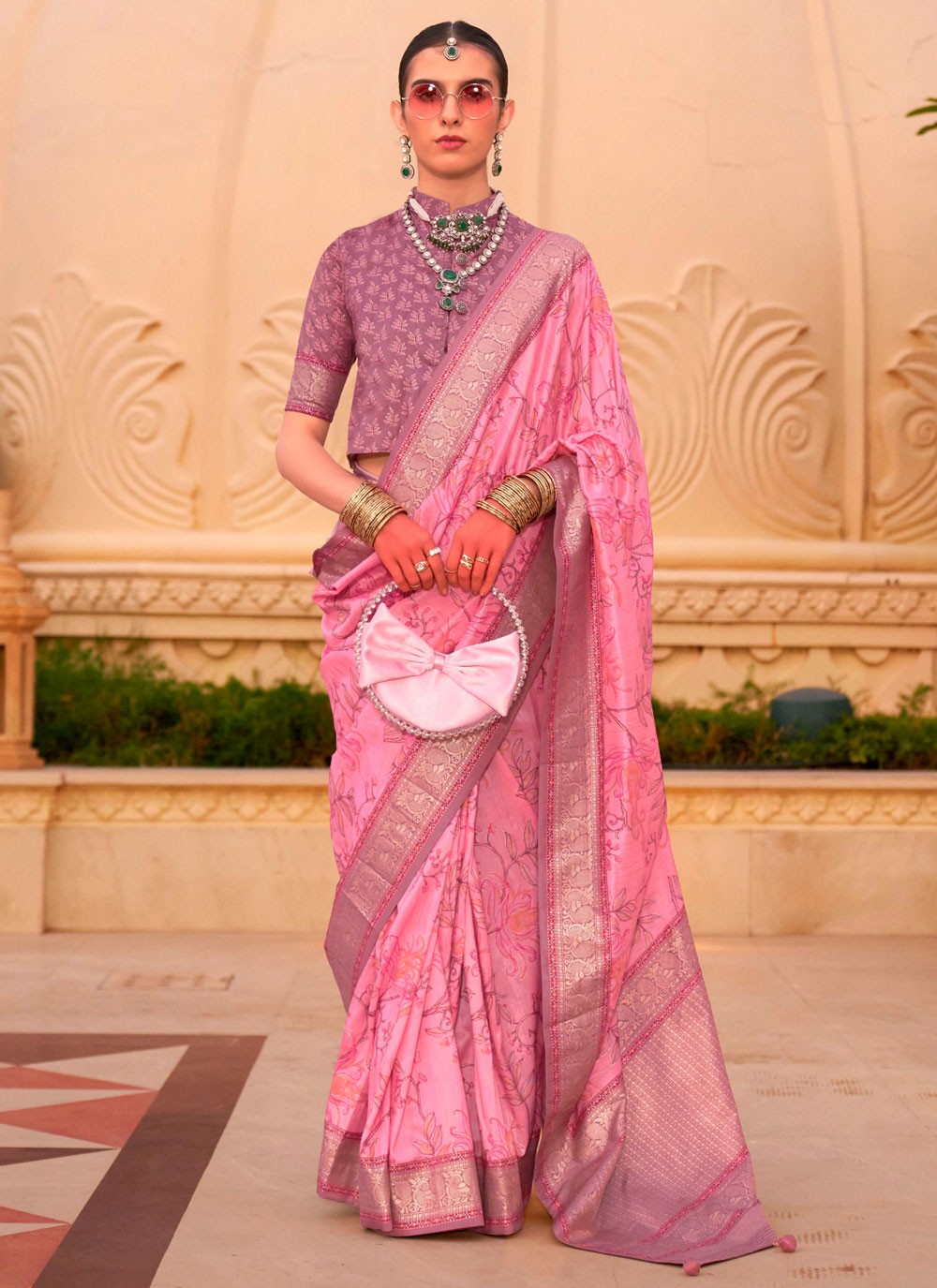 Classic Border Work Silk Saree - S7277