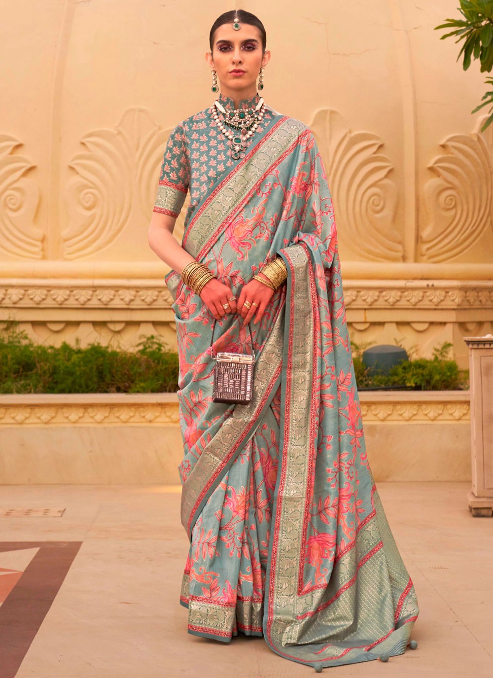 Classic Border Work Silk Saree - S7277