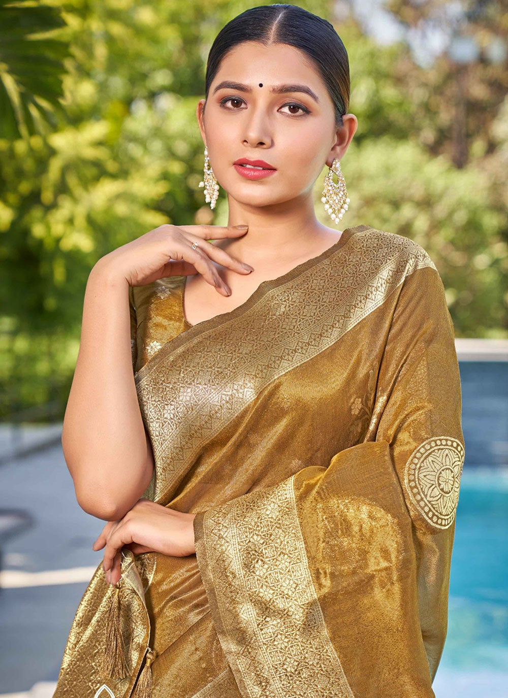 Classic Woven Shimmer, Silk Saree - S7041