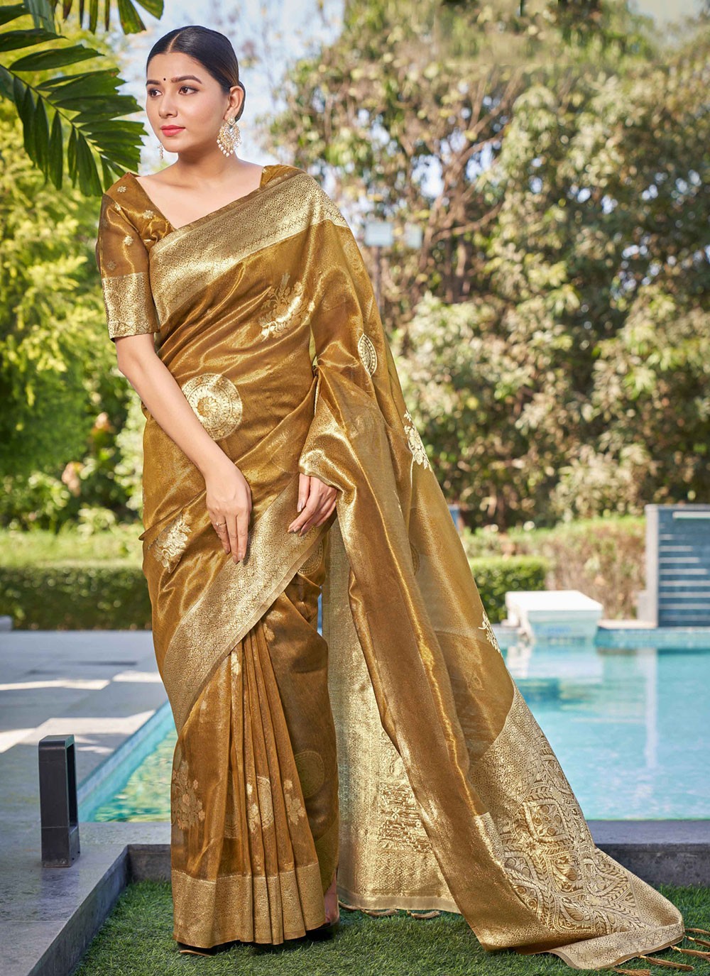 Classic Woven Shimmer, Silk Saree - S7041