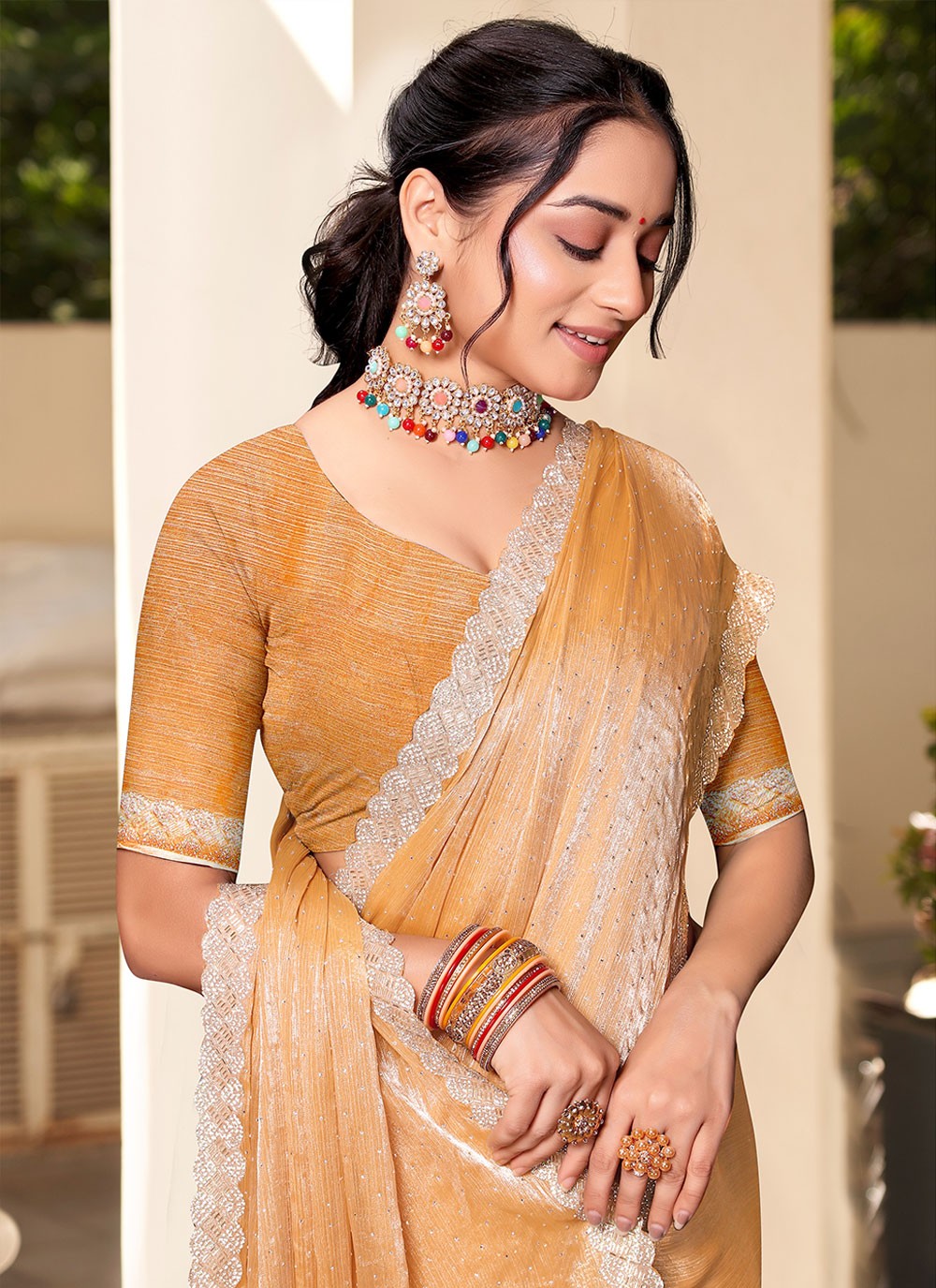 Classic Swarovski Silk Saree - S4828
