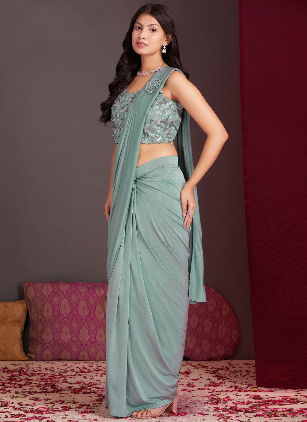 Fancy Work Silk Saree - S11601
