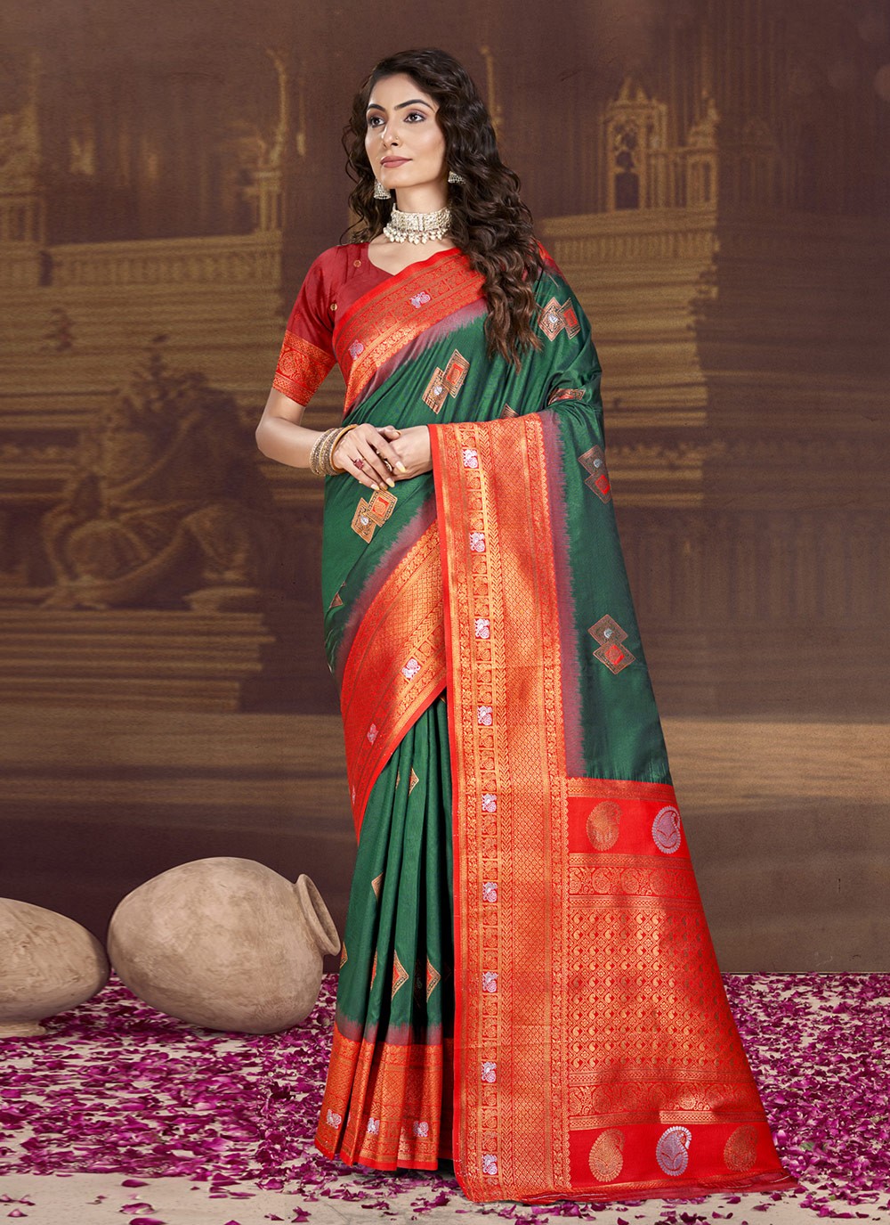 Trendy Weaving Zari Silk Purple Saree - S11300