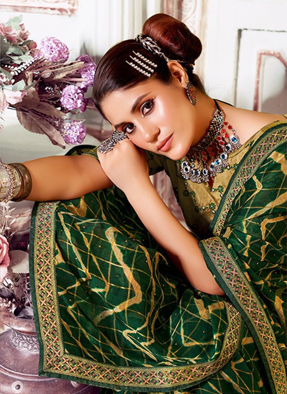 Classic Printed Silk Saree - S3189