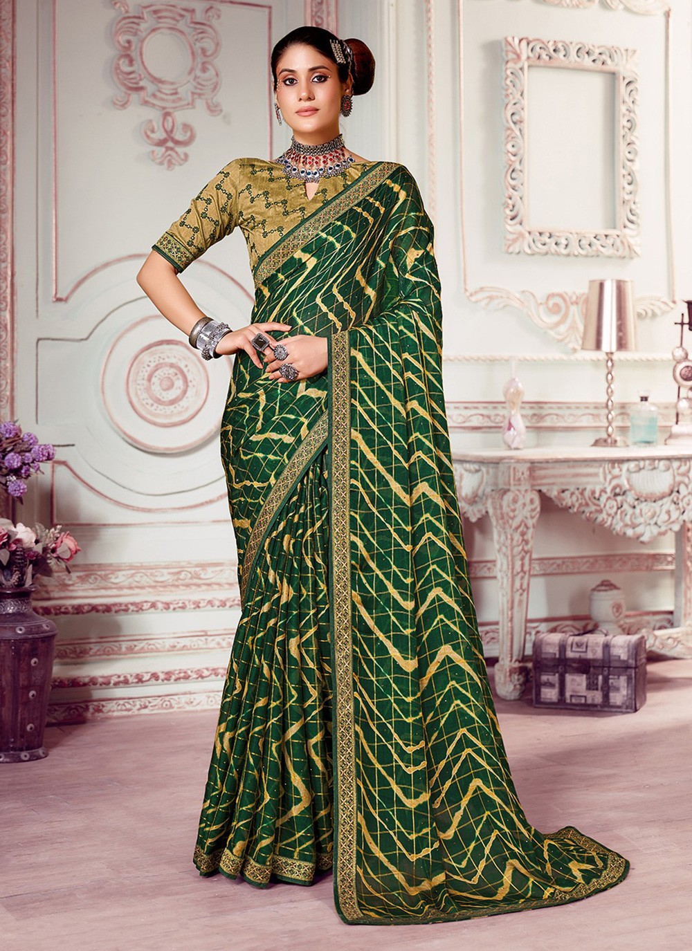 Classic Printed Silk Saree - S3189