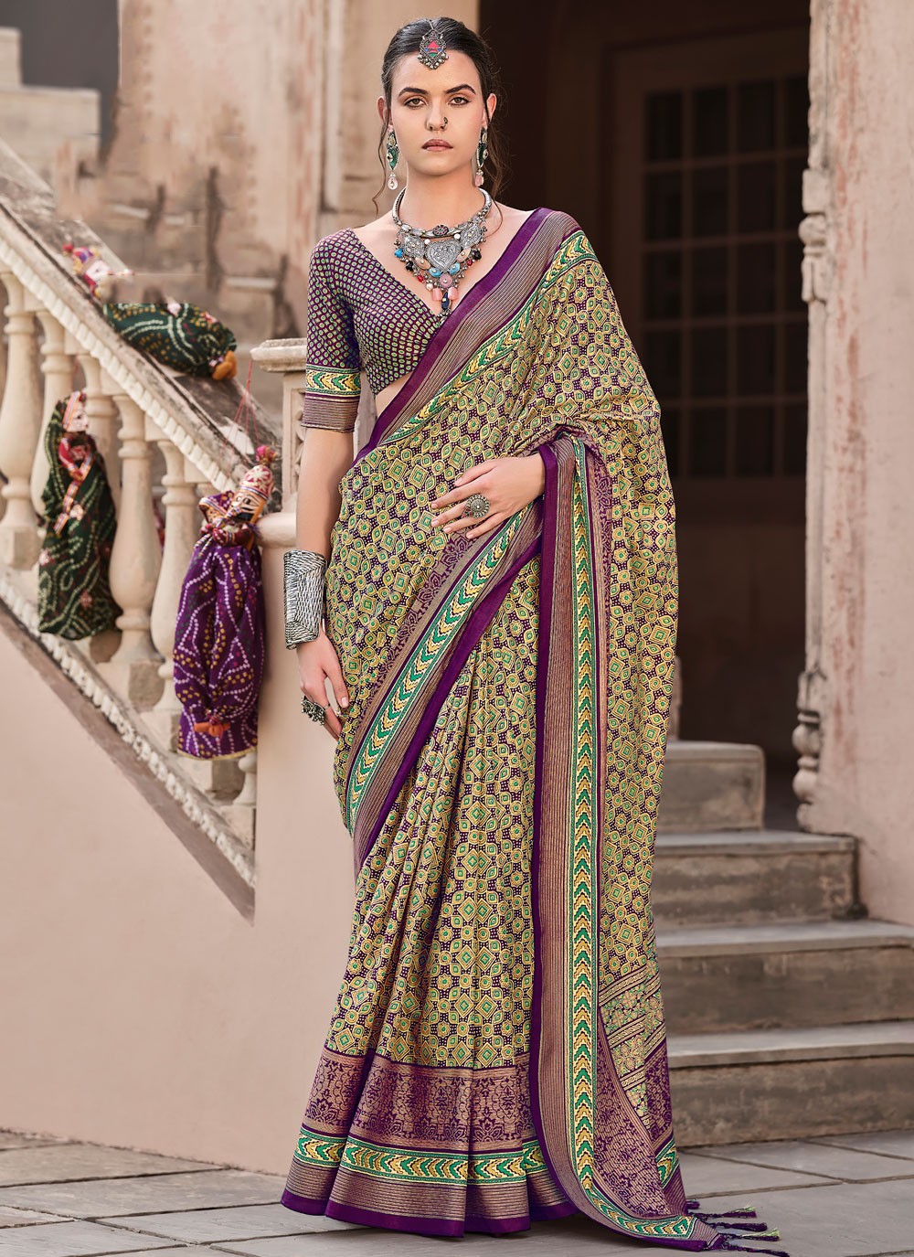 Classic Printed Silk Saree - S8623