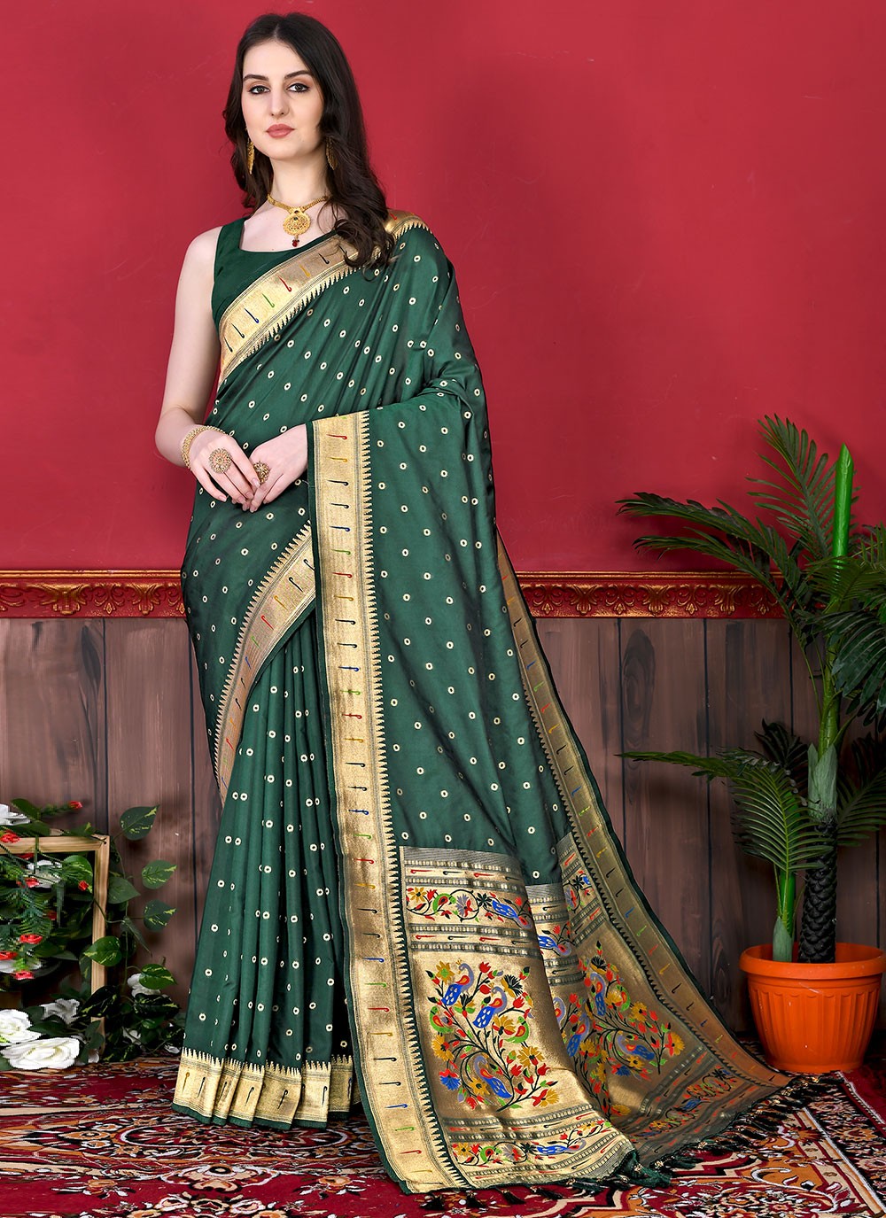 Classic Border Work Silk Saree - S2595