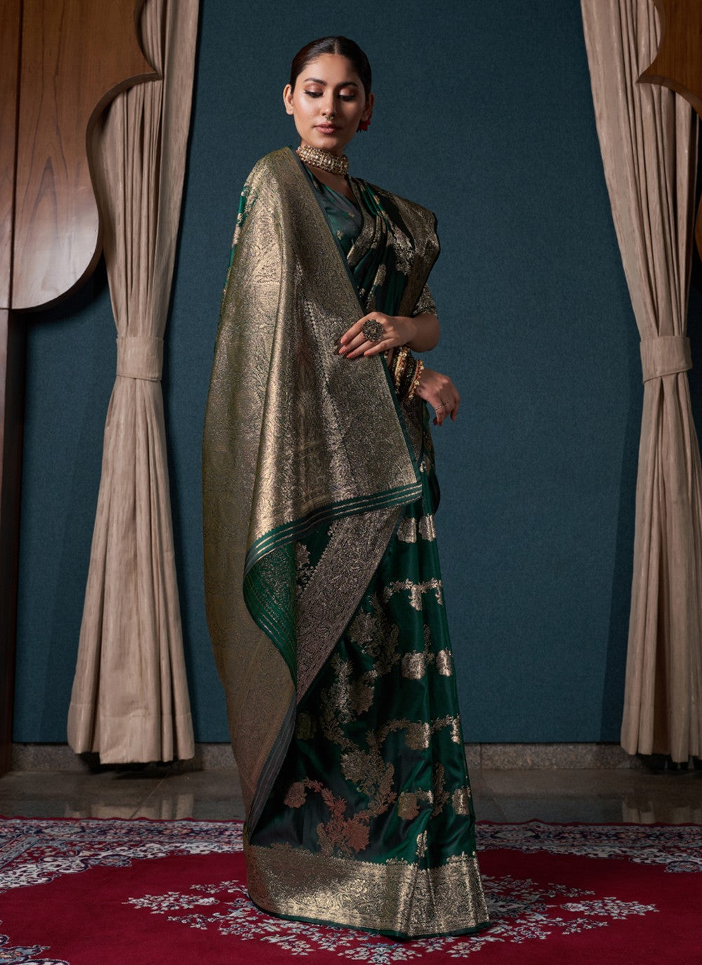 Classic Designer Satin Silk Saree - S3845