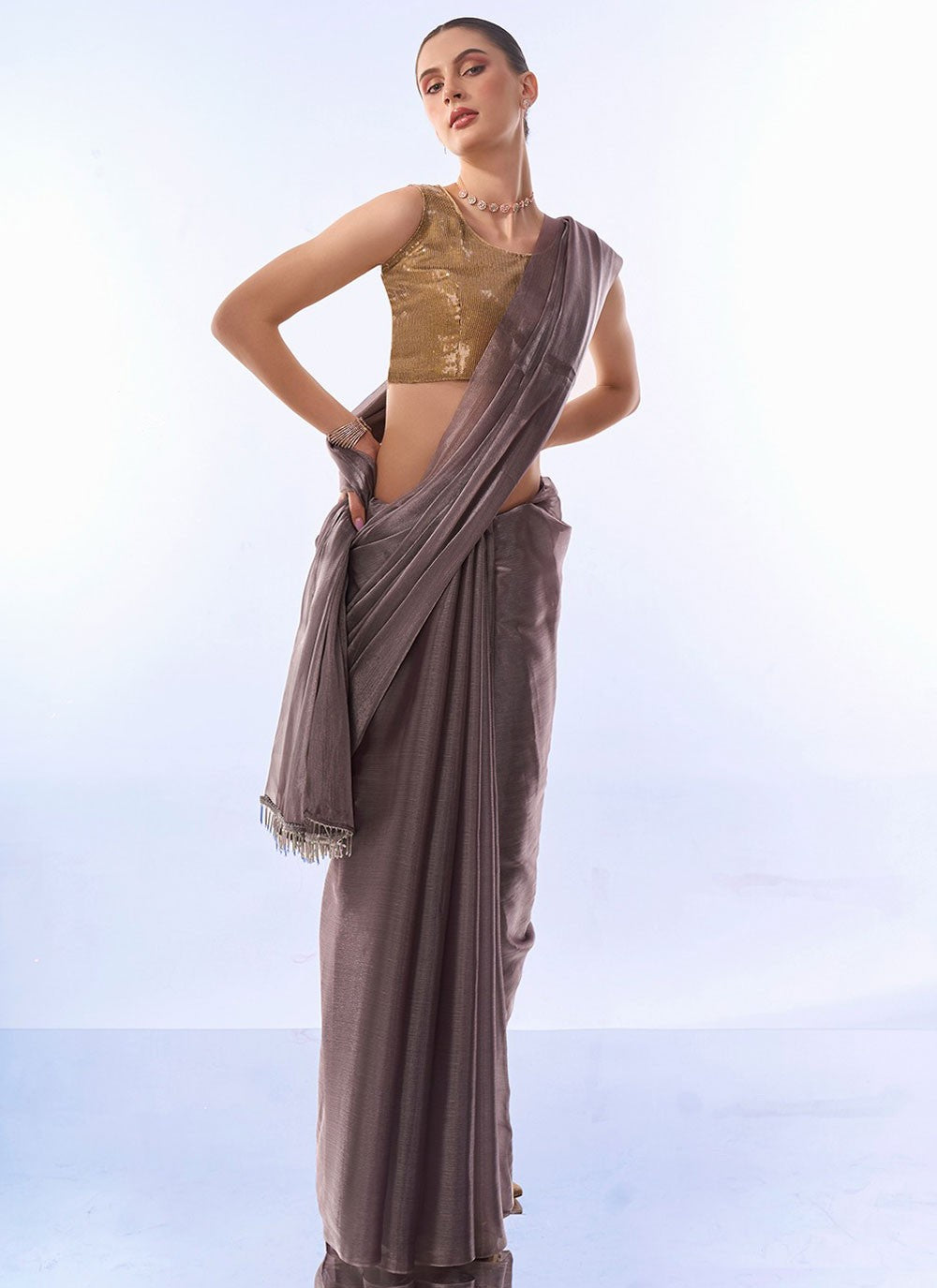 Contemporary Plain Silk Saree - S8116