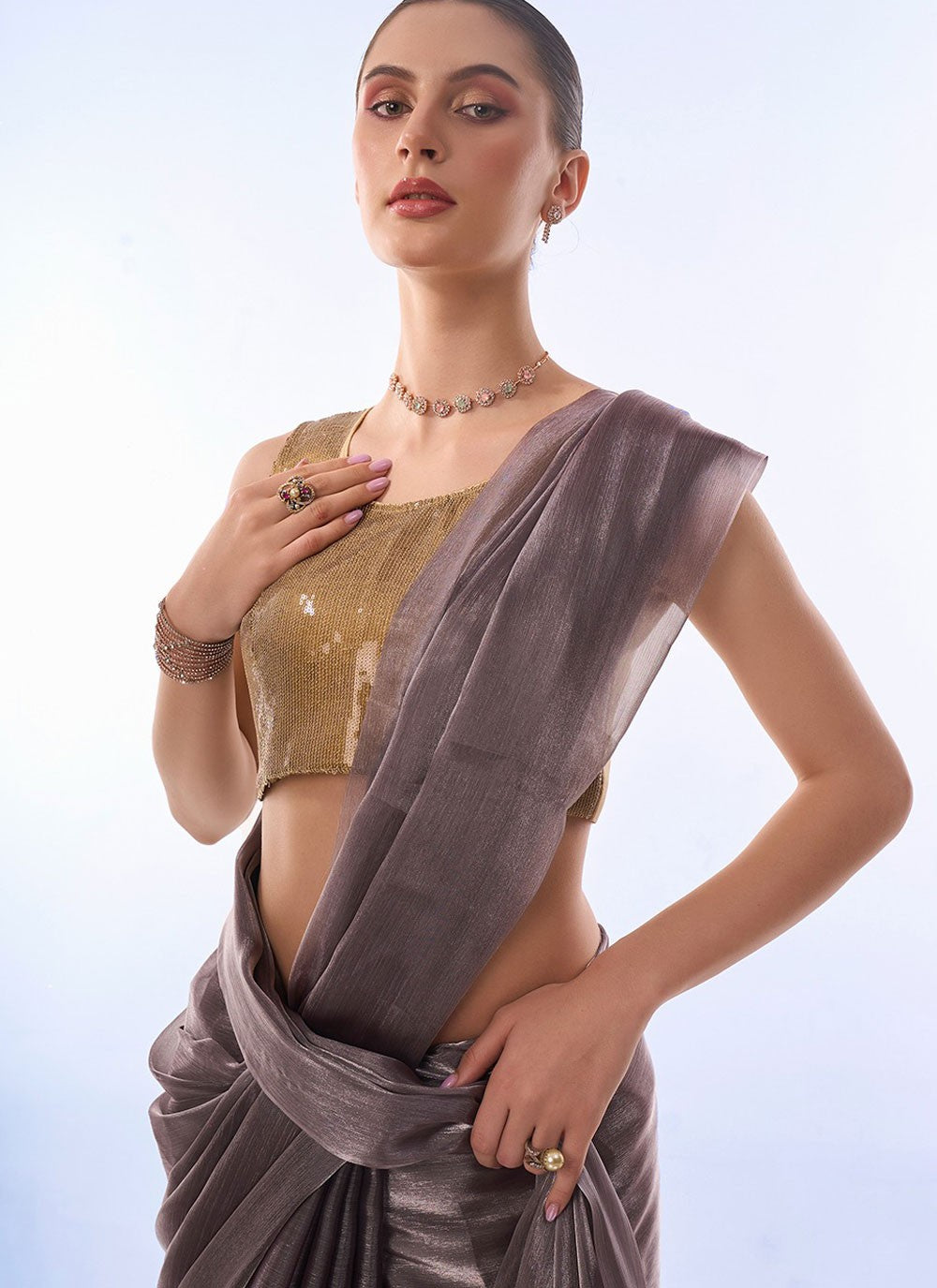 Contemporary Plain Silk Saree - S8116