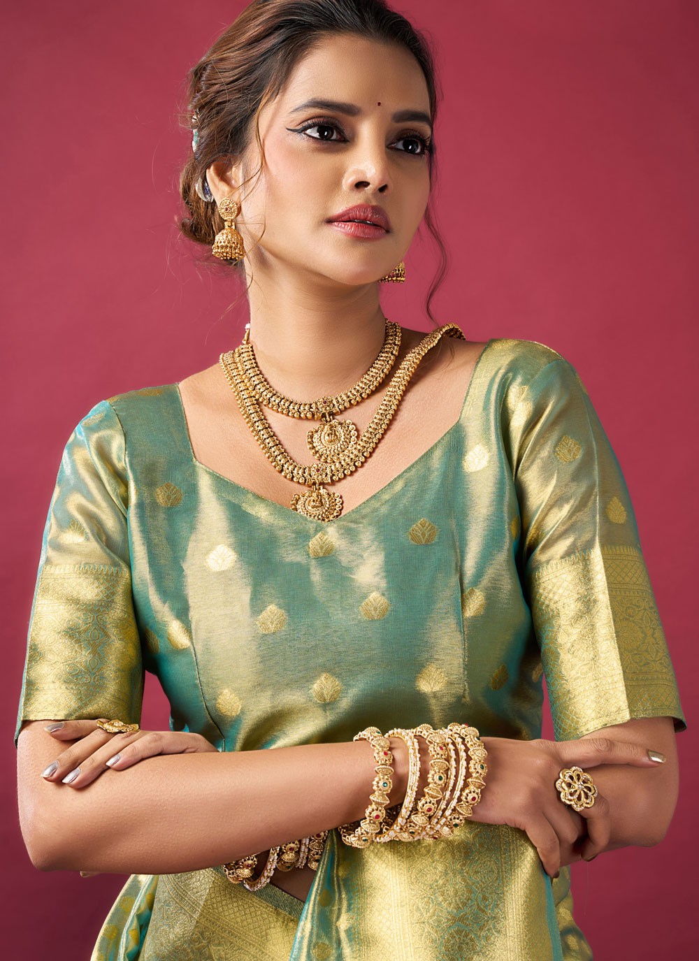 Blue Silk Classic Saree Jacquard Work S19392
