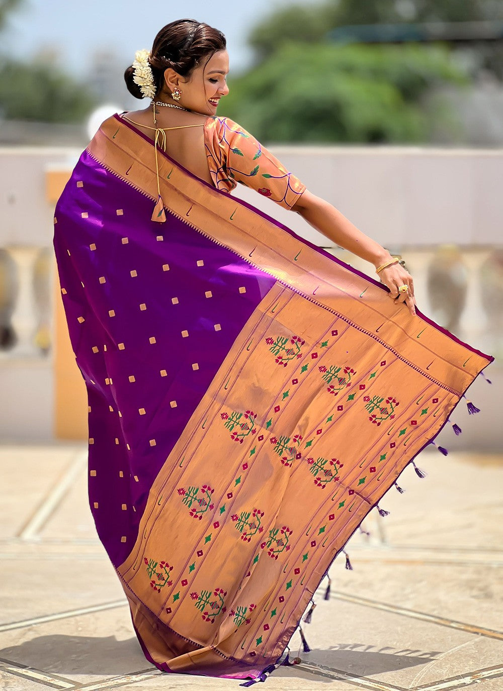 Purple Silk Contemporary Saree Jacquard Work S18314
