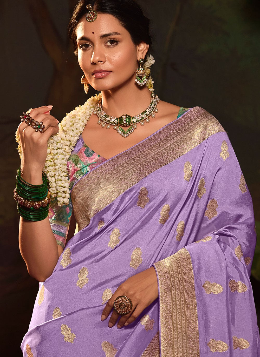 Weaving Zari Pure Dola Saree - S12085