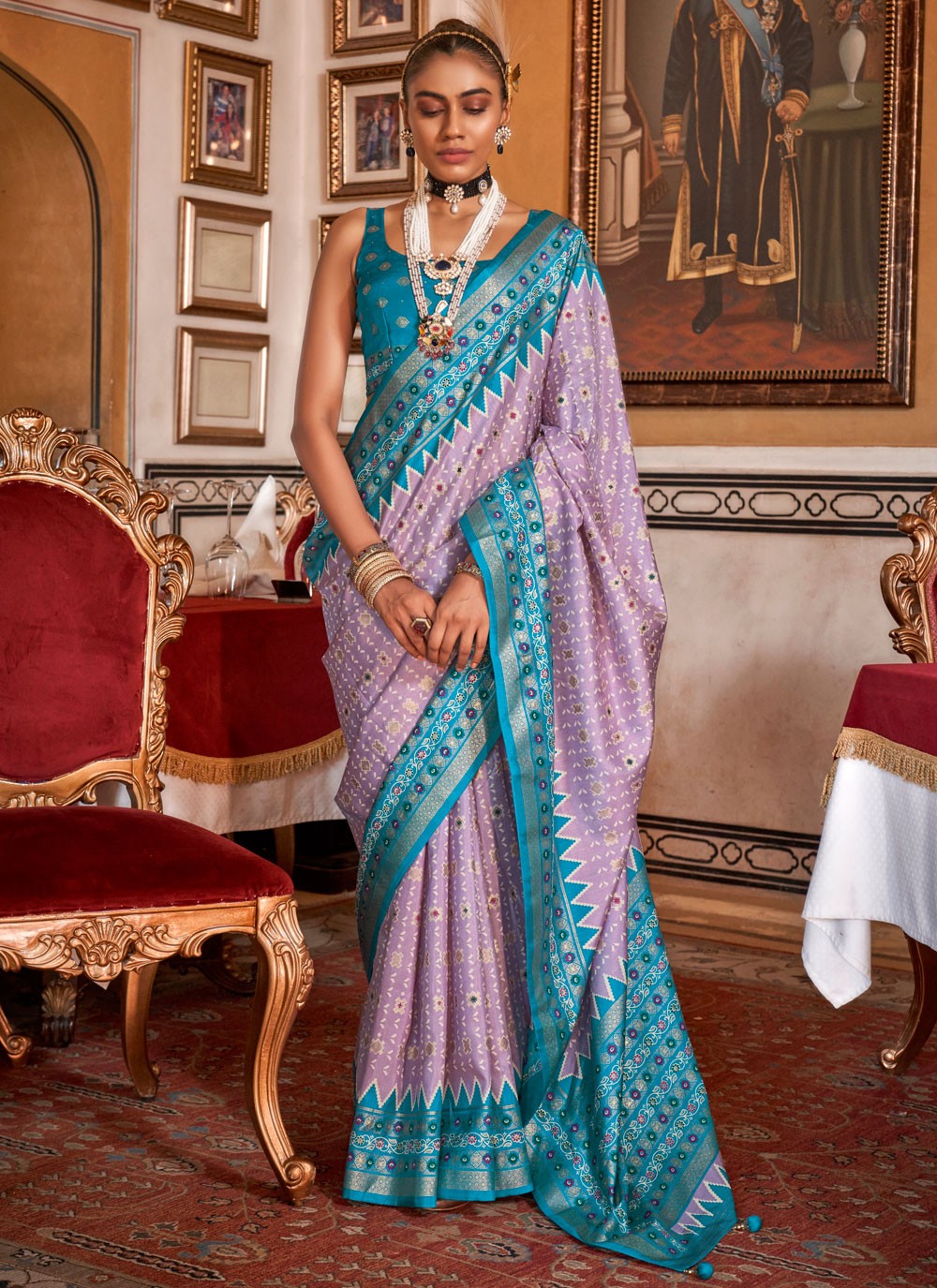 Classic Printed Silk Saree - S8644