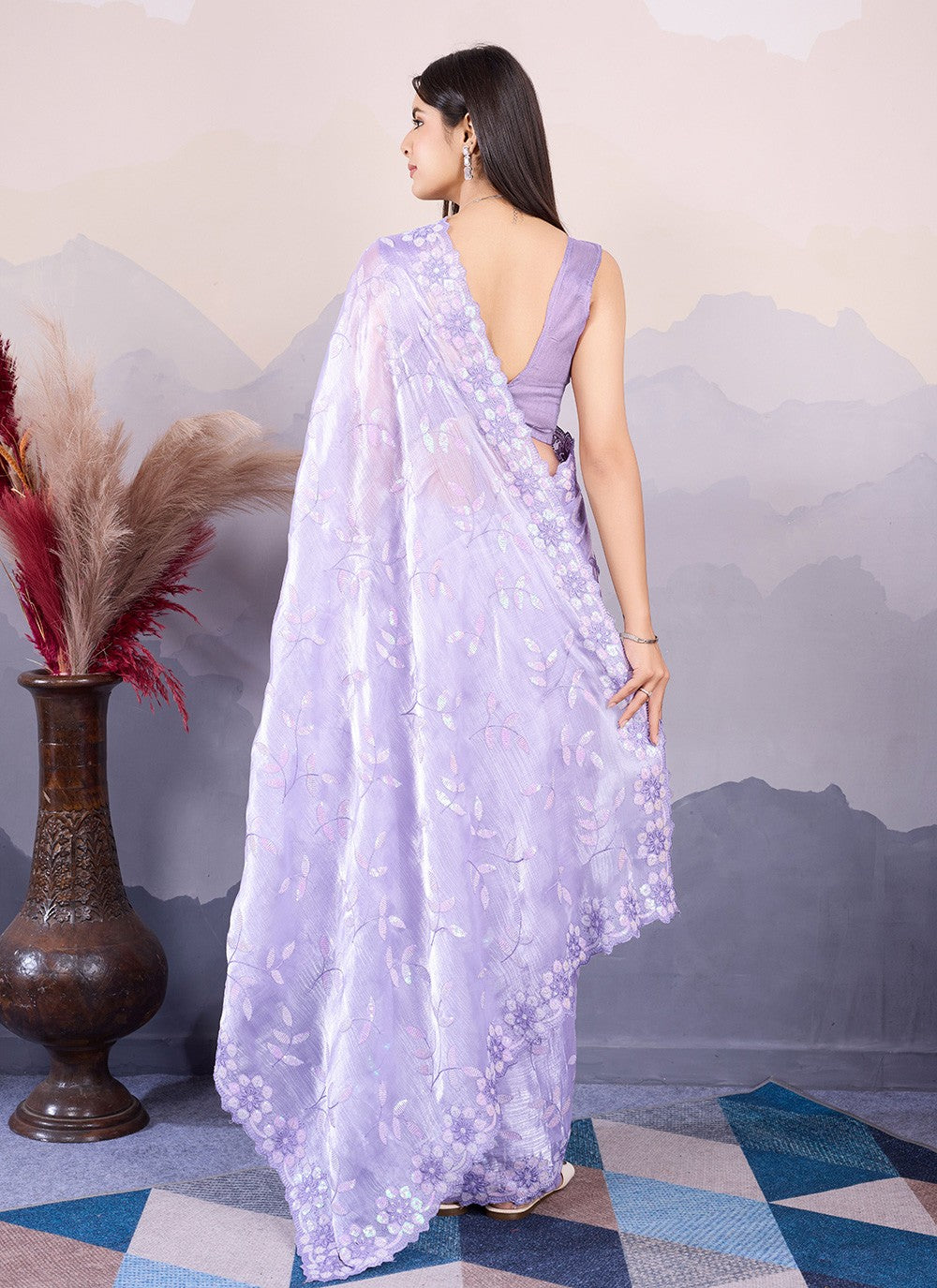 Classic Embroidered Silk Saree - S8532