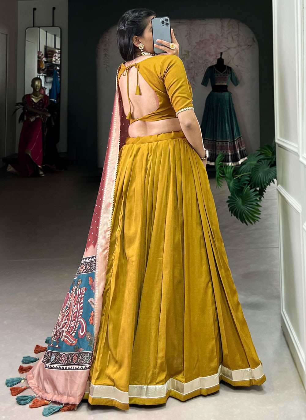 Lace Chinon, Silk A - Line Lehenga - L2946