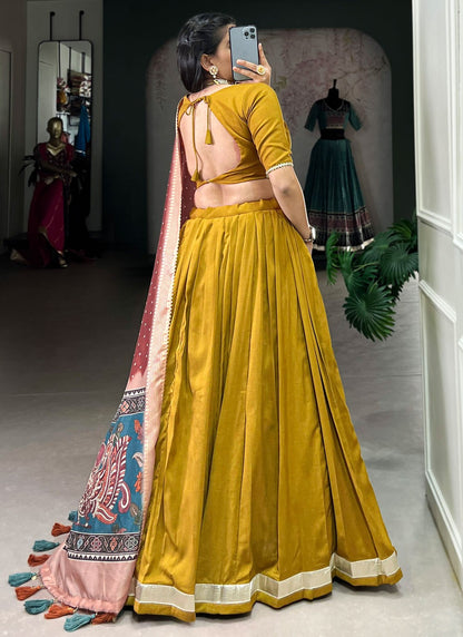 Lace Chinon, Silk A - Line Lehenga - L2946