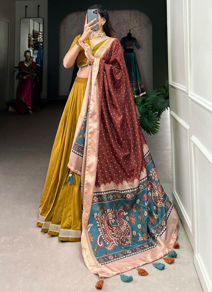 Lace Chinon, Silk A - Line Lehenga - L2946