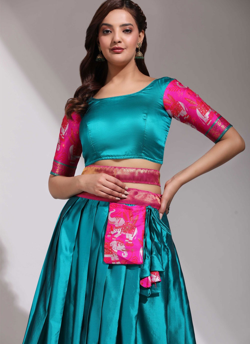 Weaving Zari Silk A - Line Lehenga - L2468