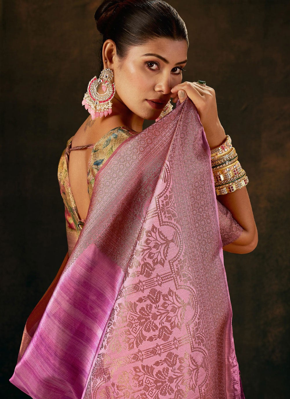 Magenta Silk Designer Saree Weaving Zari S19263
