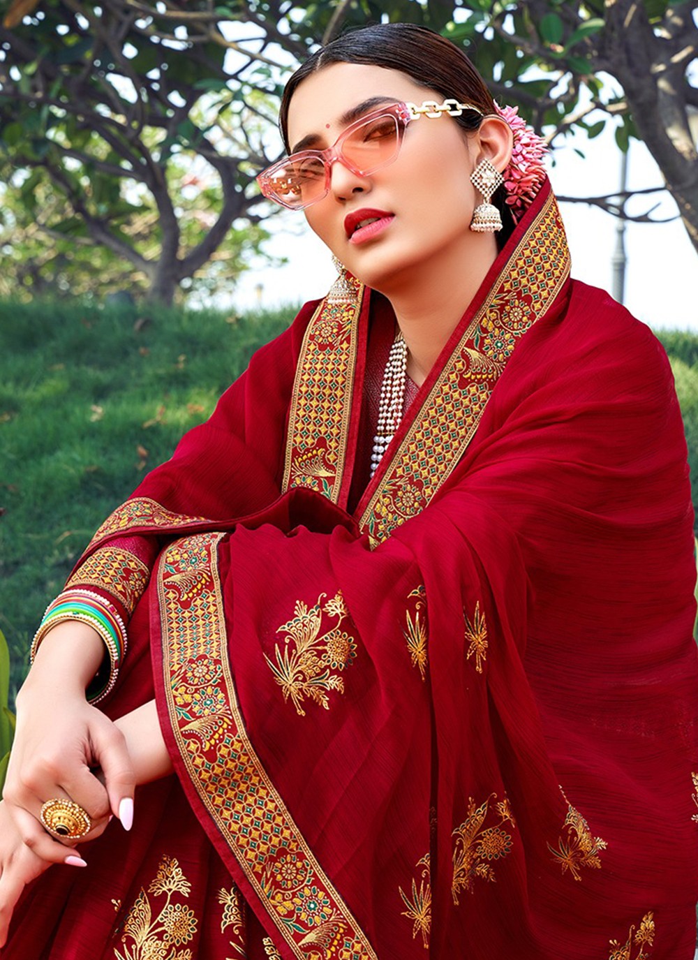 Classic Printed Silk Saree - S3197