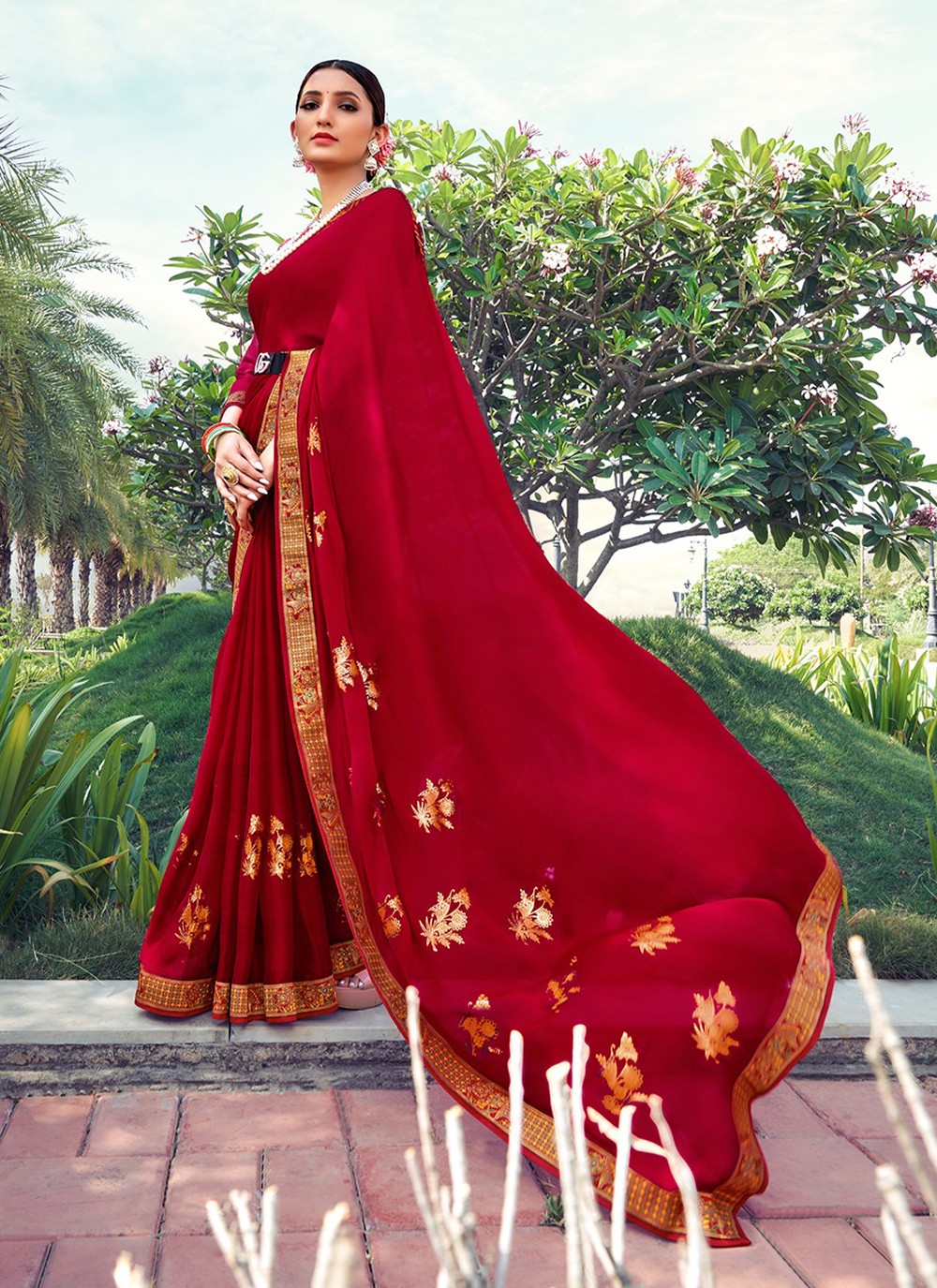 Classic Printed Silk Saree - S3197