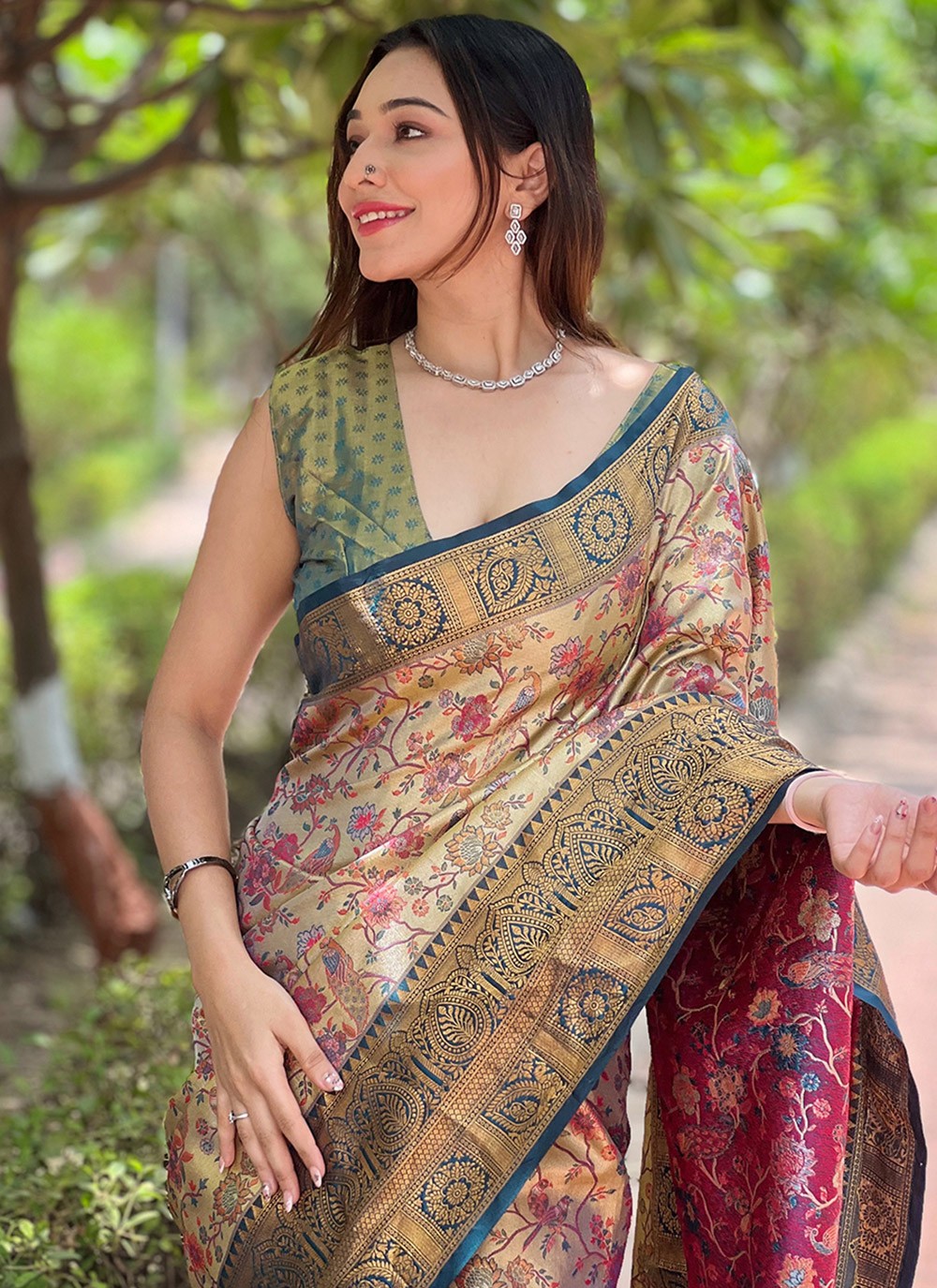 Traditional Meenakari Silk Saree - S8024