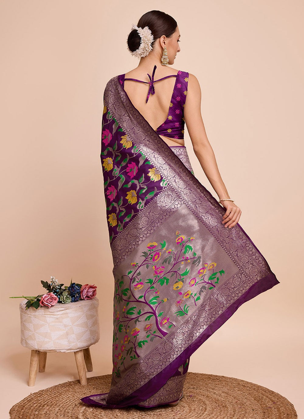 Classic Meenakari Paithni, Silk Saree - S6771