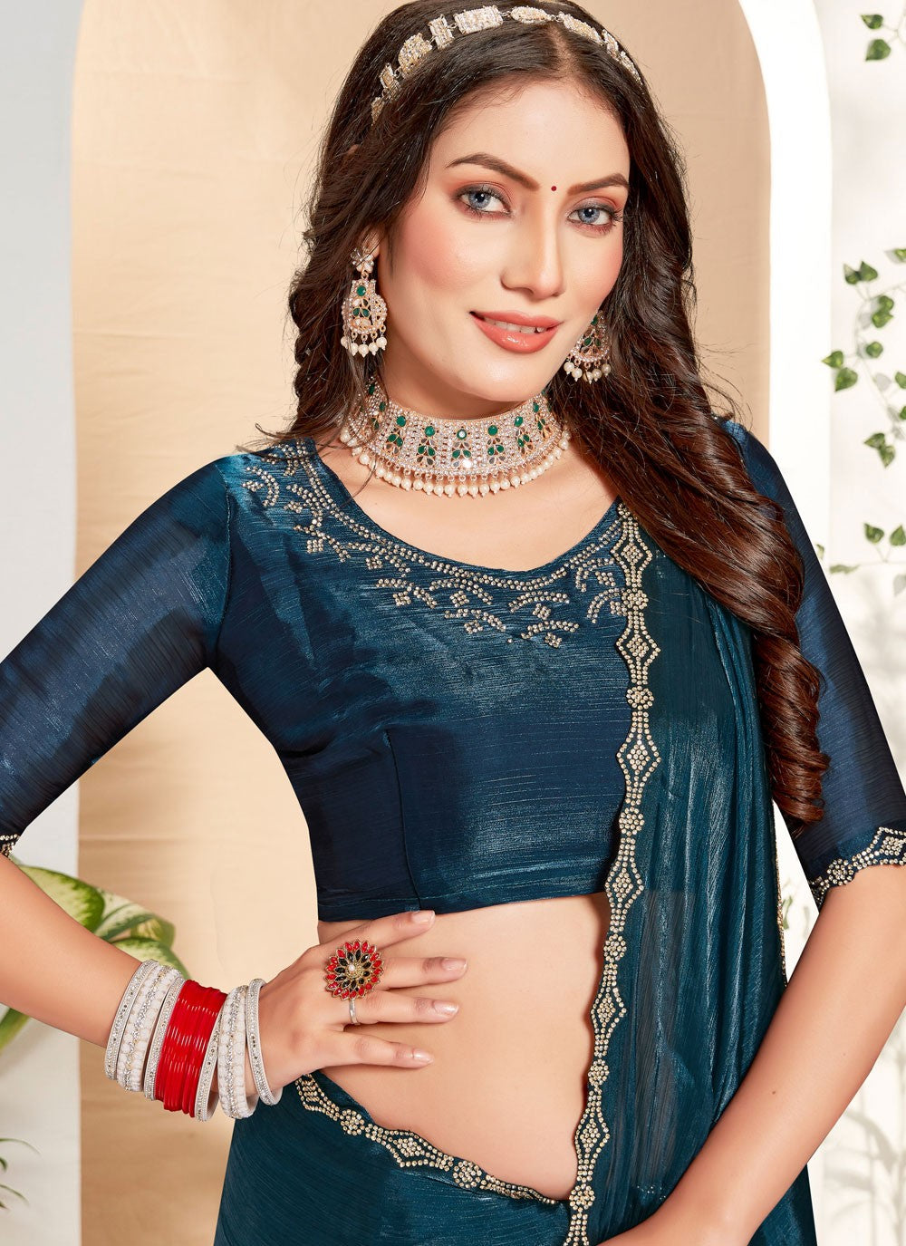 Classic Border Work Silk Saree - S7658