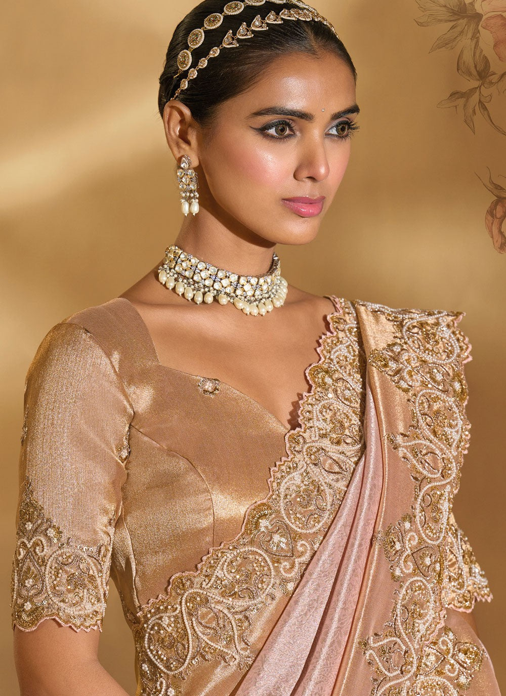 Pink Silk Designer Saree Cutdana, Embroidered, Moti, Zari S20154