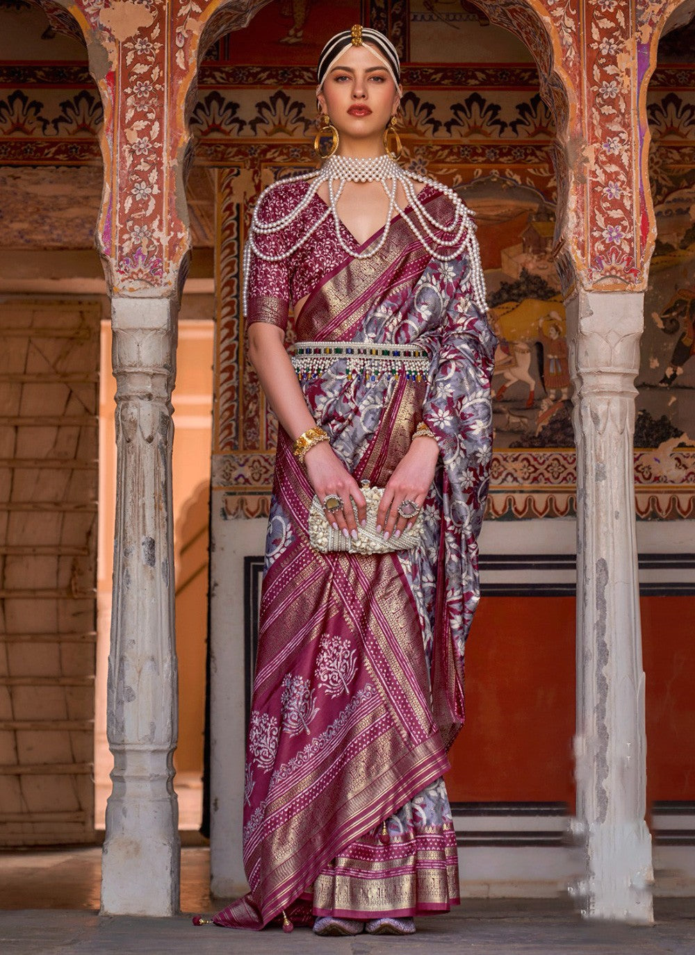 Designer Patola Print Silk Saree - S3296
