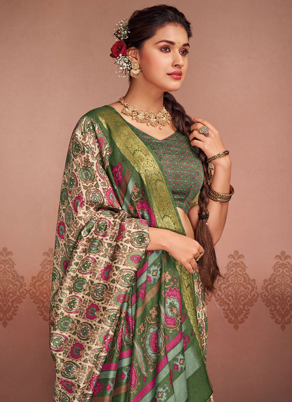 Classic Printed Silk Saree - S5577
