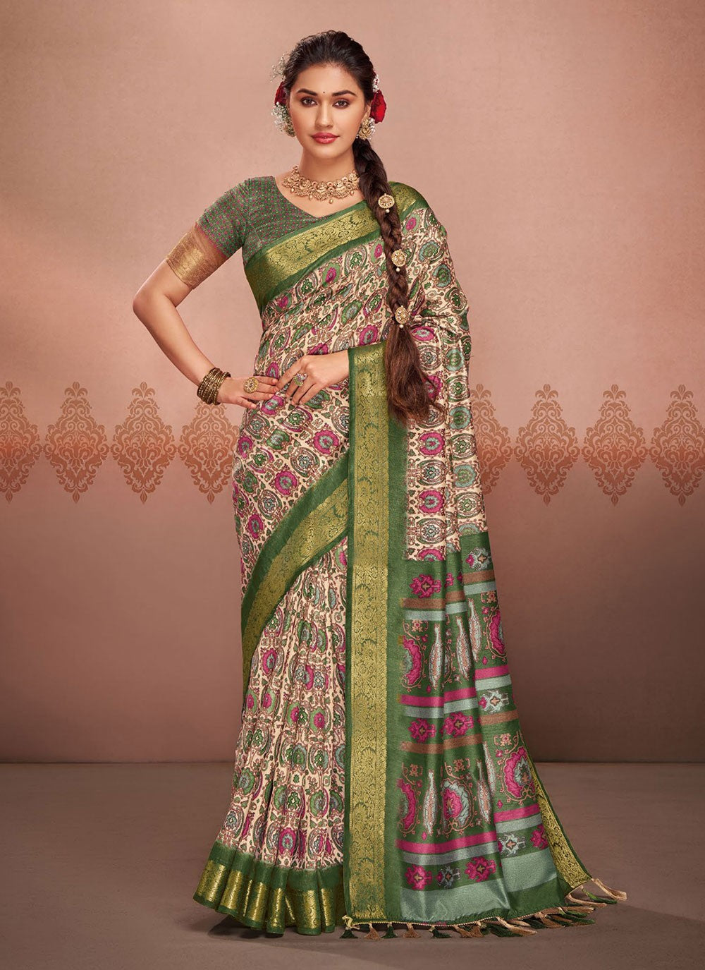 Classic Printed Silk Saree - S5577