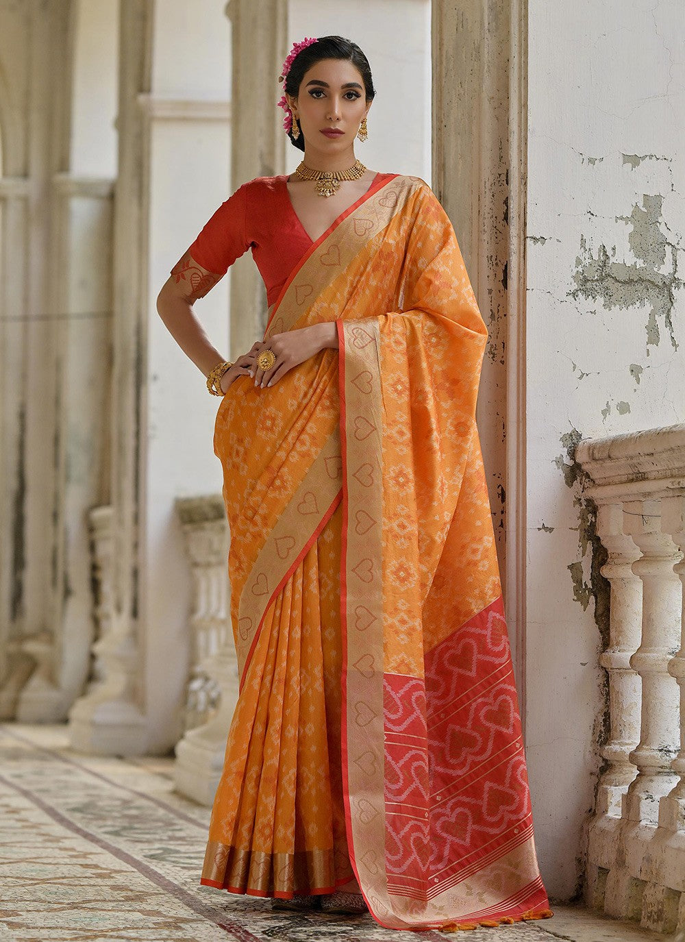 Classic Saree Woven Mustard Silk Saree S13711