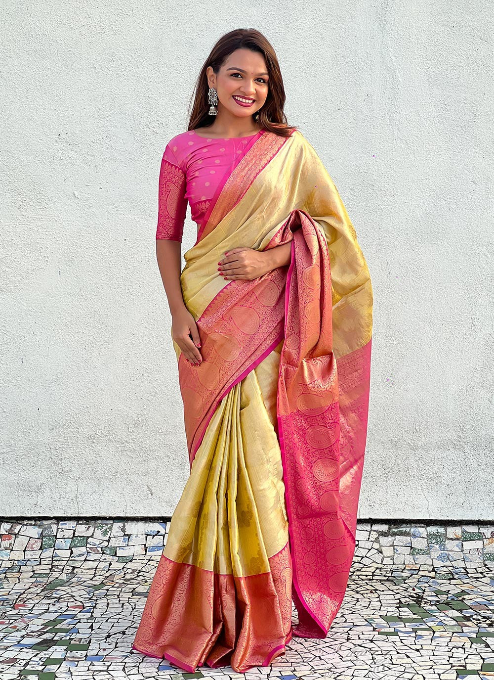 Trendy Weaving Zari Silk, Tissue Saree - S8870