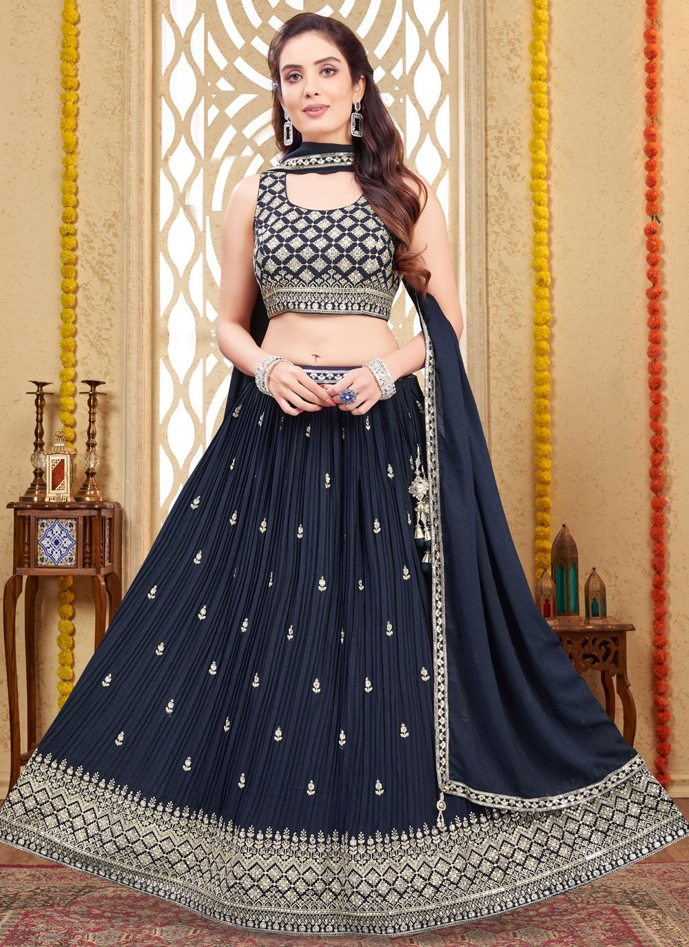 Embroidered Silk Readymade Lehenga Choli - L2660