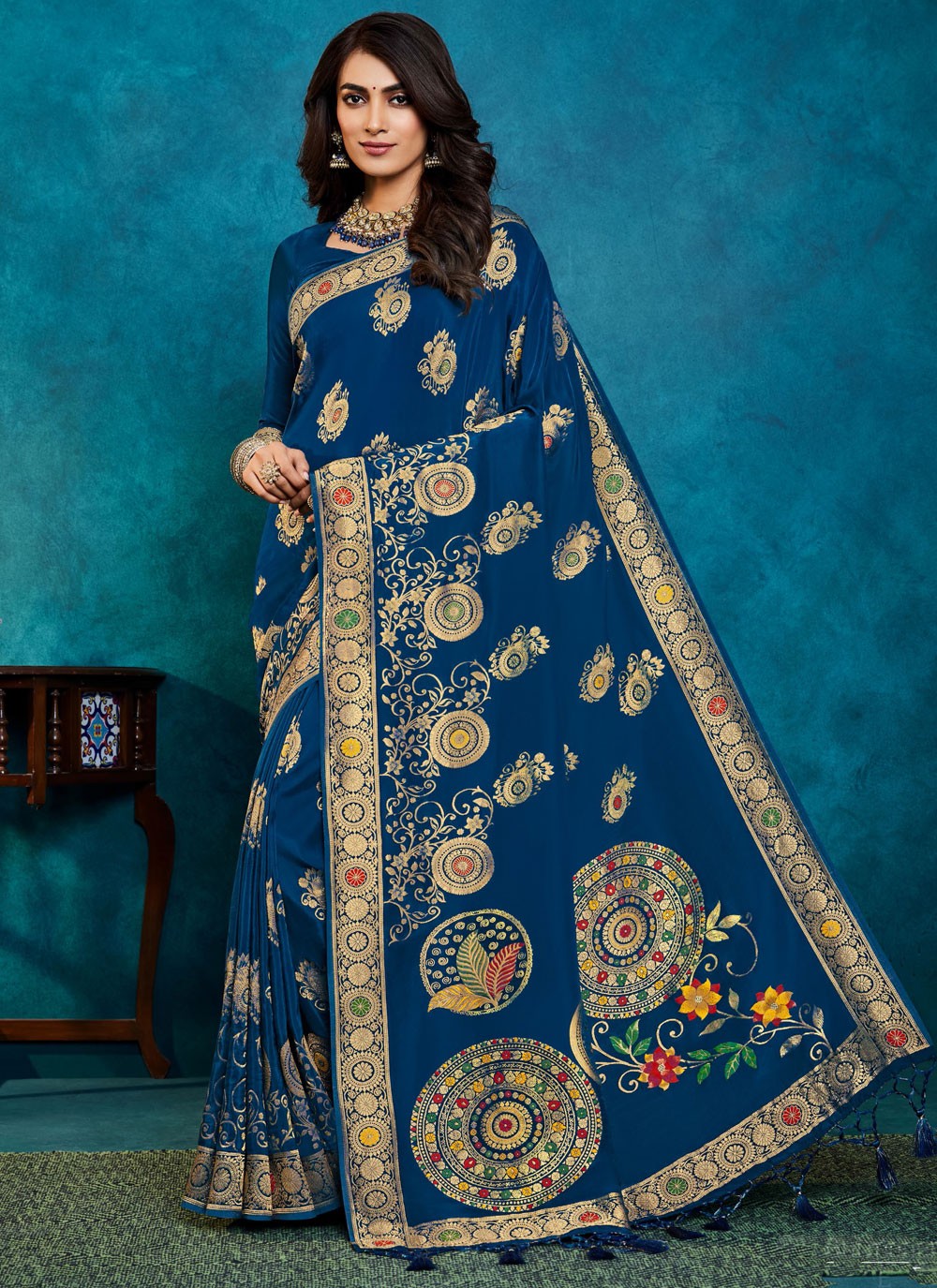 Traditional Weaving Zari Silk Hot Pink Saree - S11365