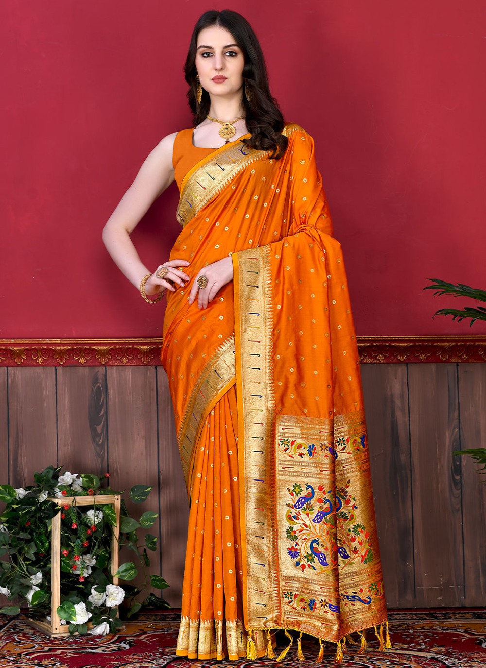 Classic Border Work Silk Saree - S2595